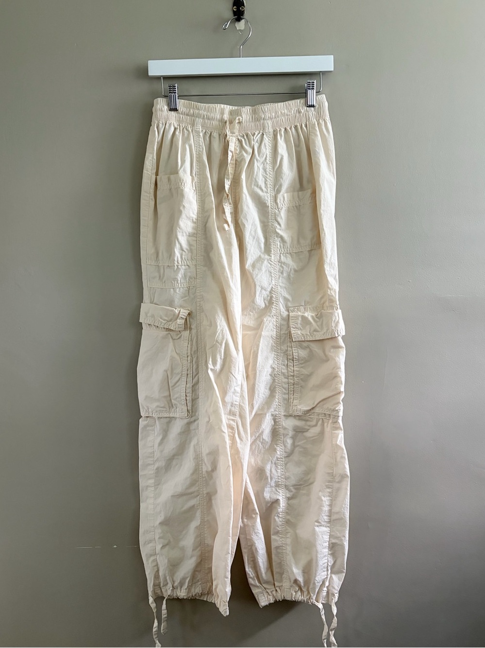 Aerie Boyfriend Cargo Pants Cream Baggy Size XS